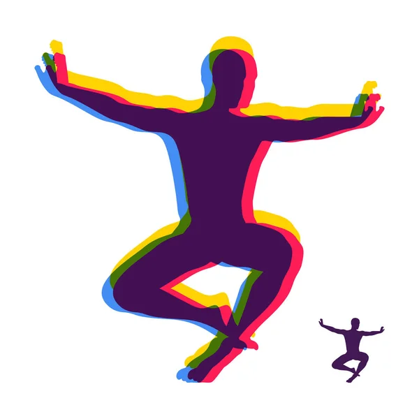 Turnster Silhouet Van Een Danser Gymnastiek Activiteiten Voor Pictogram Gezondheid — Stockvector
