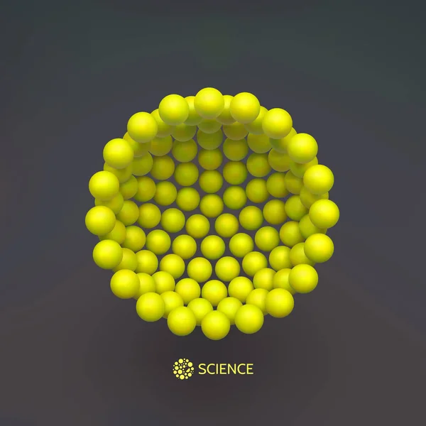 分子结构与球形微粒 科学背景 连接结构 设计矢量图 — 图库矢量图片