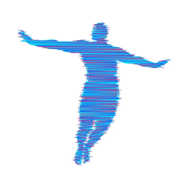 Concepto Negocios Libertad Felicidad Modelo Del Hombre Modelo Cuerpo Humano — Vector de stock