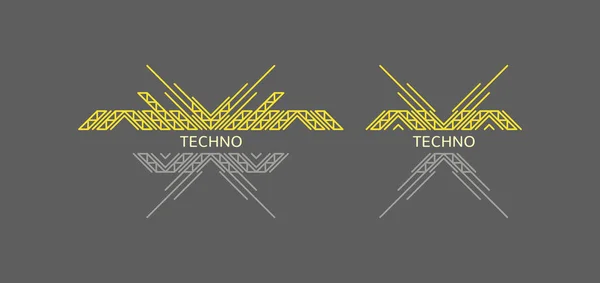 Line Art Design Pro Pozvánka Plakát Odznak Monogram Elegantní Luxusní — Stockový vektor