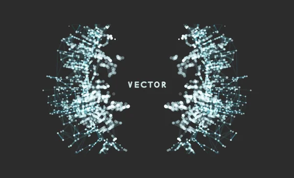 Struttura Connessione Stile Tecnologico Futuristico Illustrazione Vettoriale Scienza Chimica Istruzione — Vettoriale Stock