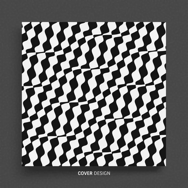 Modèle Avec Illusion Optique Fond Noir Blanc Illustration Vectorielle Abstrait — Image vectorielle