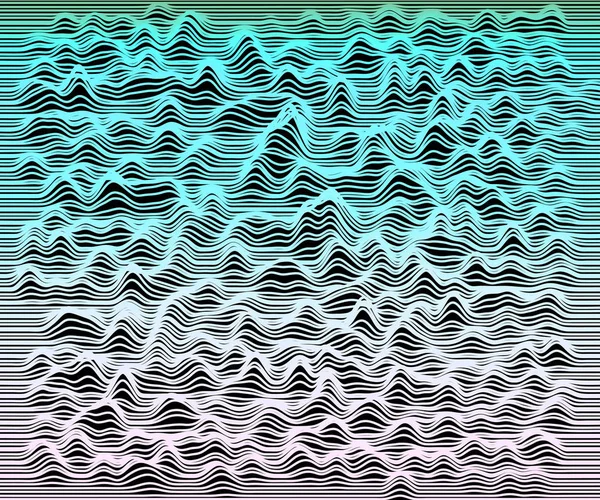 抽象的な波状の背景 動的な効果 未来的なベクトル図 — ストックベクタ