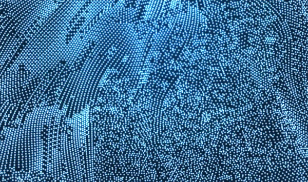 抽象的な科学技術の背景 グラフィックデザイン 粒子とのネットワークイラスト 三次元グリッド面 — ストックベクタ
