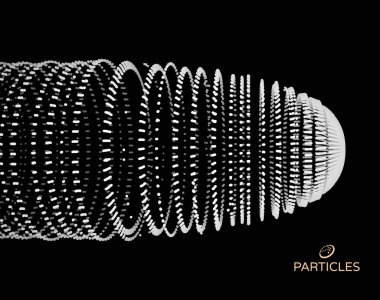 Array with dynamic particles. 3d technology style. Abstract background. Vector illustration. clipart svg vector 