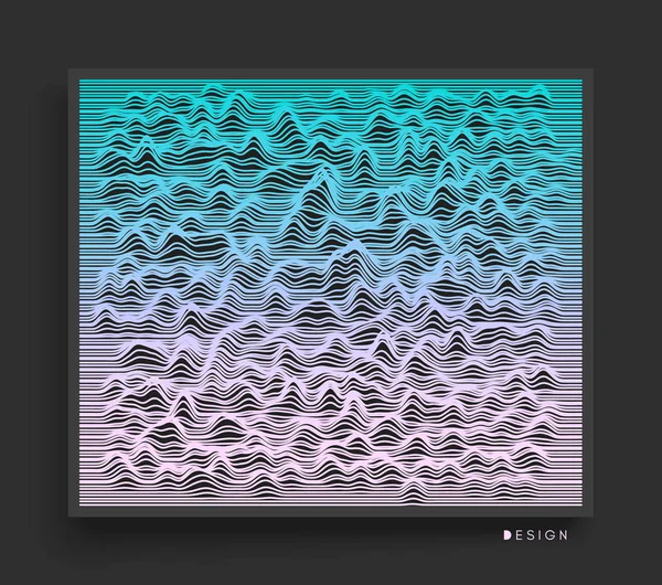 抽象的な波状の背景 動的な効果 未来的なベクトル図 — ストックベクタ