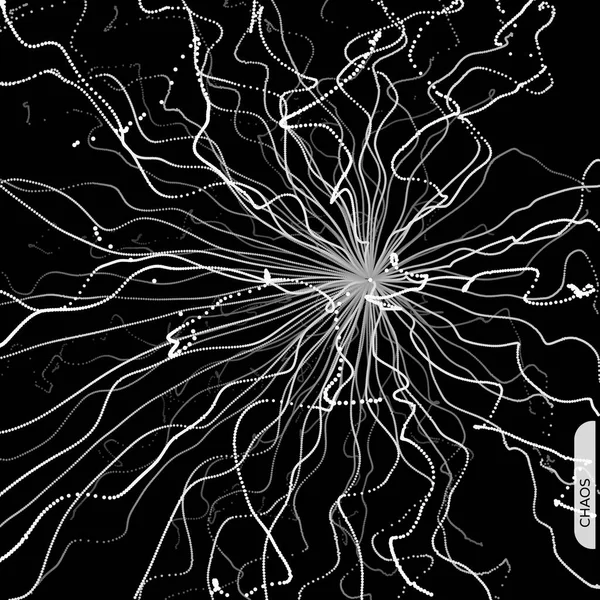 Sfondo Astratto Scienza Tecnologia Array Con Particelle Dinamiche Illustrazione Vettoriale — Vettoriale Stock