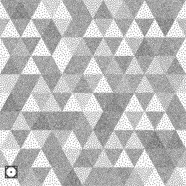 Geometric Triangles Background Mosaic Black White Grainy Dotwork Design Pointillism — Stock Vector