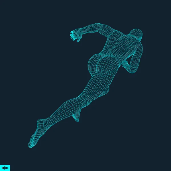 Hombre Corriendo Diseño Para Deporte Negocios Ciencia Tecnología Ilustración Vectorial — Archivo Imágenes Vectoriales