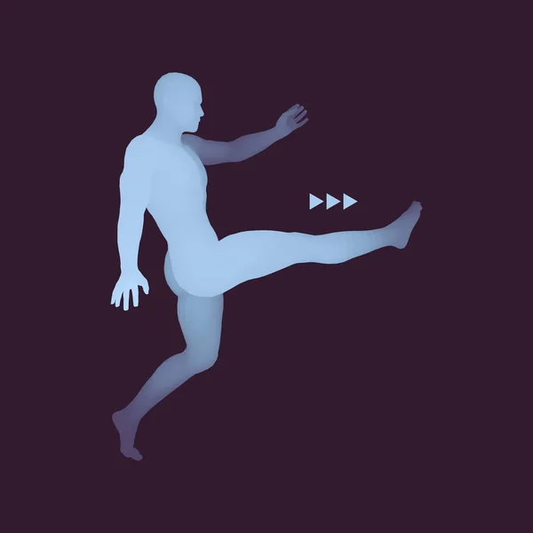Footballeur Concept Sportif Modèle Homme Corps Humain Symbole Sportif Élément — Image vectorielle