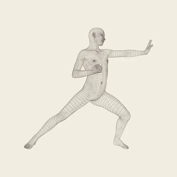 Lutador Modelo Homem Corpo Humano Símbolo Desporto Elemento Design Ilustração —  Vetores de Stock