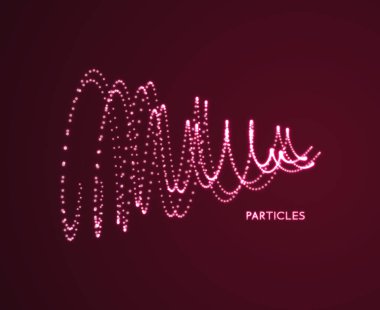 Wavy background. Array with dynamic particles. Composition with motion effect. 3d technology style. Vector illustration. clipart svg vector 