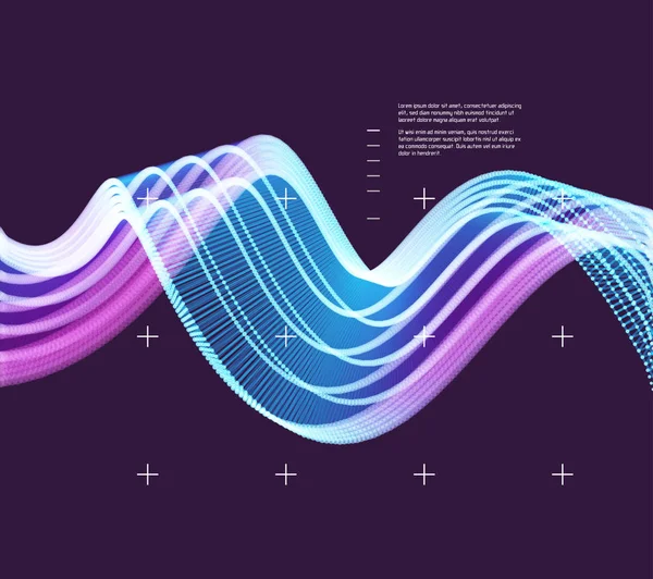 Sfondo Ondulato Con Effetto Movimento Stile Tecnologia Illustrazione Vettoriale — Vettoriale Stock