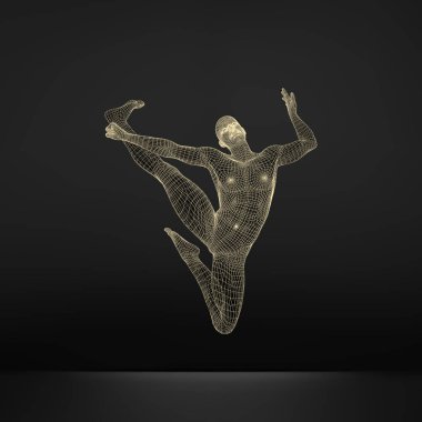 Gymnast. 3D Model of Man. Human Body Model. Gymnastics Activities for Icon Health and Fitness Community. clipart