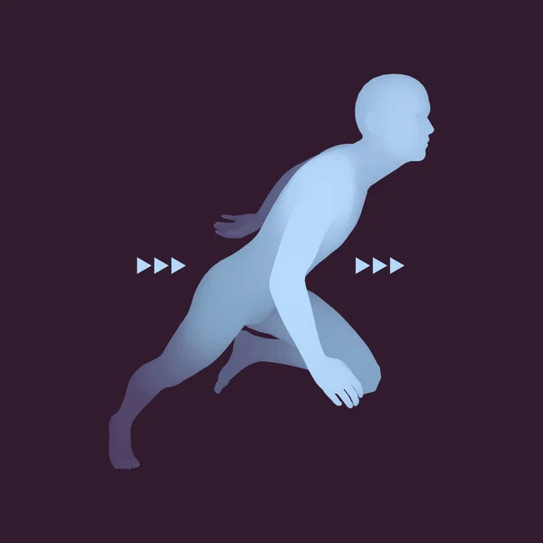 Hombre Corriendo Diseño Para Deporte Negocios Ciencia Tecnología Ilustración Vectorial — Archivo Imágenes Vectoriales