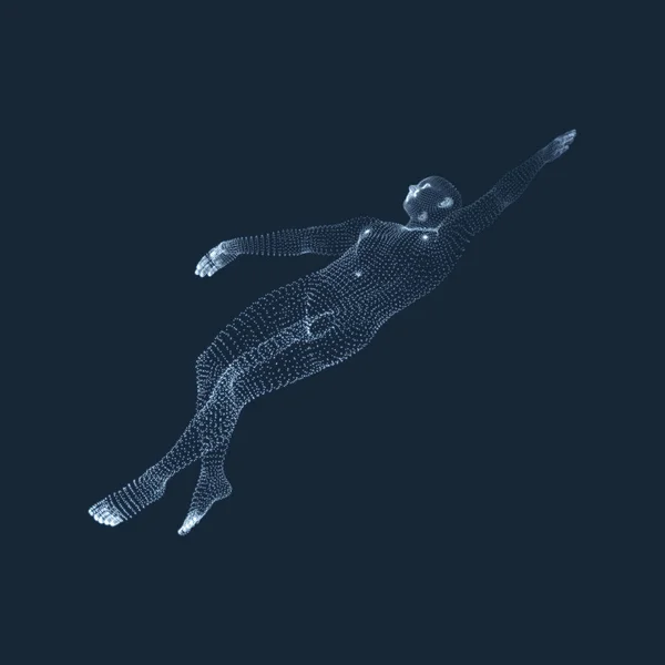 Hombre Natación Imagen Vectorial Nadador Cuerpo Humano Símbolo Deportivo Elemento — Vector de stock