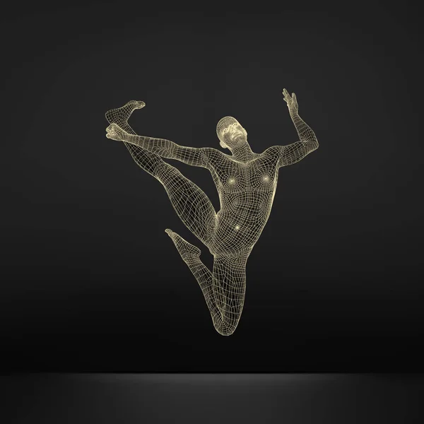 Gimnasta Modelo Del Hombre Modelo Cuerpo Humano Gimnasia Actividades Para — Archivo Imágenes Vectoriales