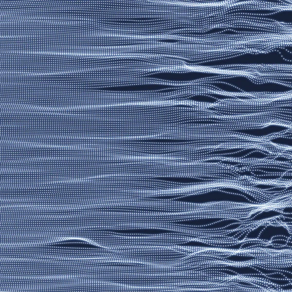 波の背景 グリッドをリップルします 抽象的なベクトル イラスト 技術のスタイル ドットのイラスト 粒子ネットワーク設計 — ストックベクタ