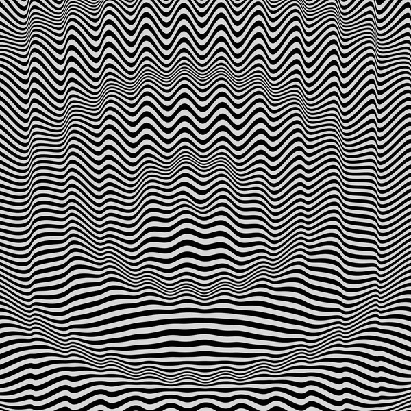 Schwarz Weißer Hintergrund Muster Mit Optischer Täuschung Vektorillustration — Stockvektor