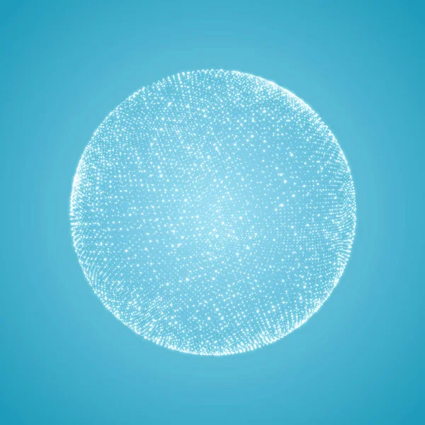 球は点で構成されます 世界的なデジタル接続 抽象世界グリッド ワイヤ フレームの球のイラストです 抽象的な グリッド デザインします 熱烈なグリッドです 技術のスタイル — ストックベクタ