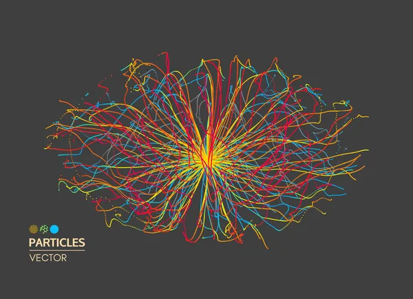 Abstrakt Vetenskap Eller Teknik Bakgrund Array Med Dynamiska Partiklar Vektorillustration — Stock vektor