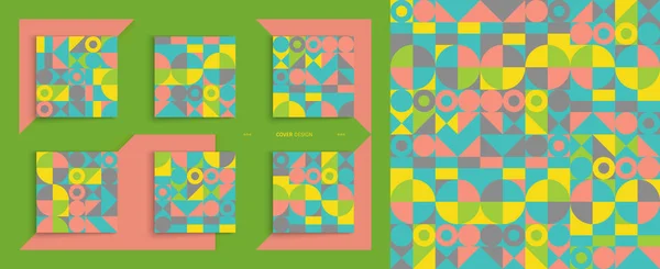 Cover Design Vorlage Für Werbung Abstrakte Farbenfrohe Geometrische Gestaltung Muster — Stockvektor