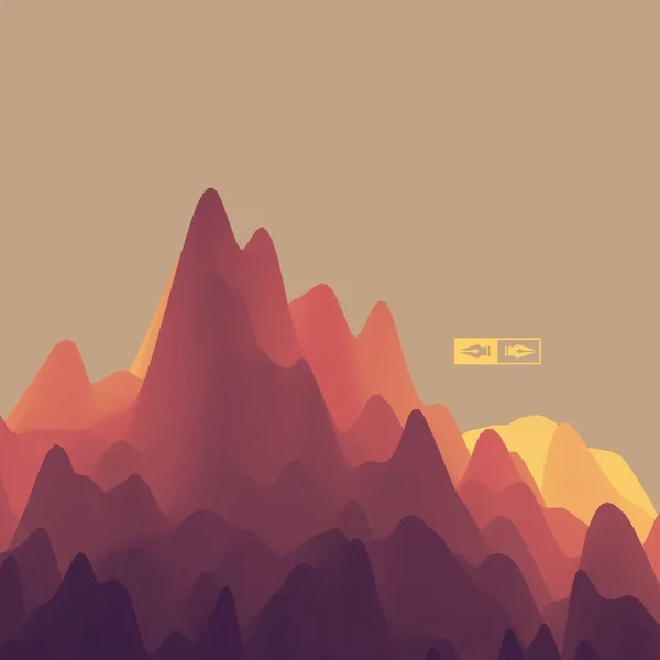 Paisaje Montaña Terreno Montañoso Ilustración Vectorial Fondo Abstracto — Vector de stock