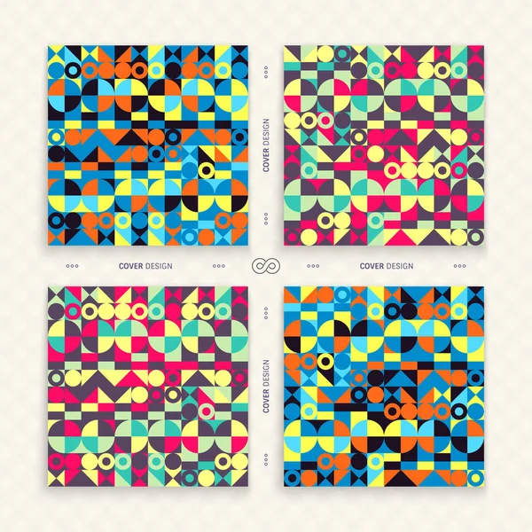 Cover Design Template Advertising Abstract Colorful Geometric Design Pattern Can — Stock Vector