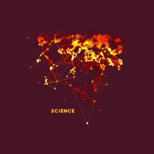 Verbindungsstruktur Futuristischer Technologie Stil Vektorillustration Für Wissenschaft Chemie Oder Bildung — Stockvektor