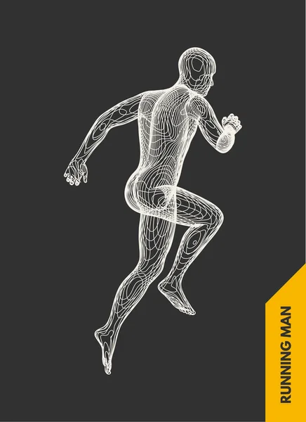 Hombre Corriendo Diseño Para Deporte Negocios Ciencia Tecnología Ilustración Vectorial — Archivo Imágenes Vectoriales
