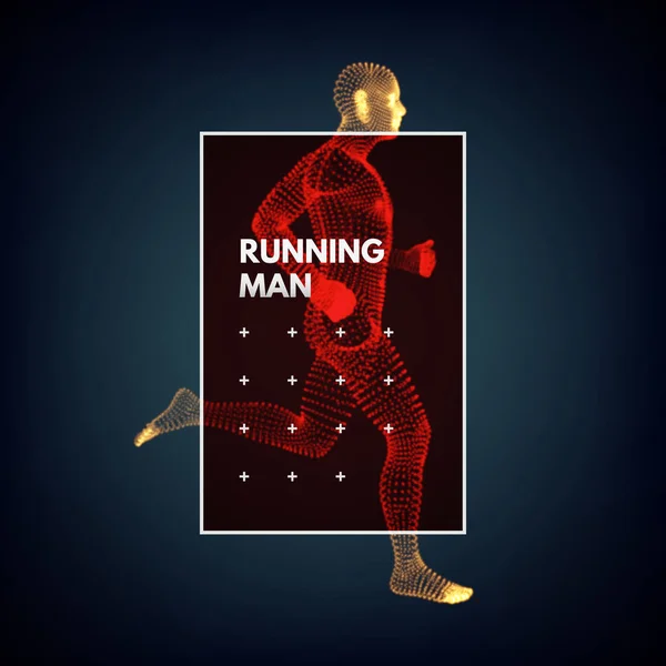 Running Man Design Sport Business Science Technology Vector Illustration Human — Stock Vector