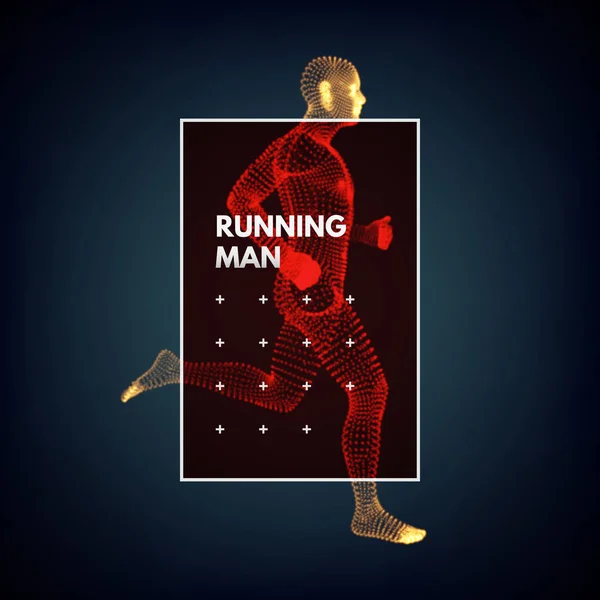 Hombre Corriendo Diseño Para Deporte Negocios Ciencia Tecnología Ilustración Vectorial — Archivo Imágenes Vectoriales