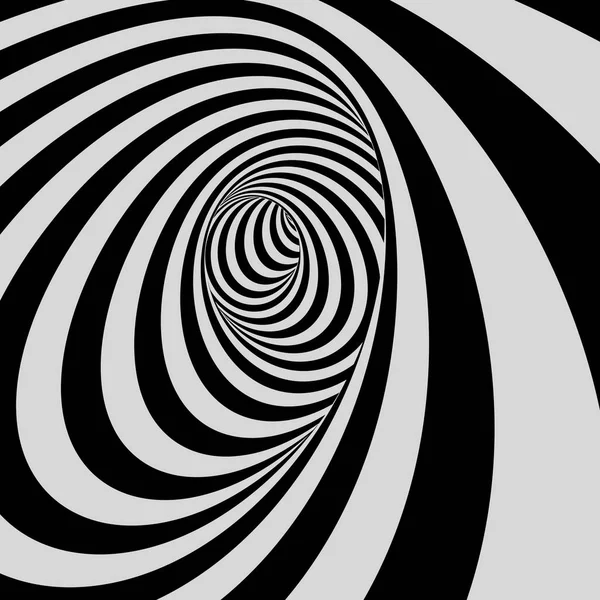 Тунель Чорно Білий Абстрактний Смугастий Фон Оптичне Мистецтво Векторні Ілюстрації — стоковий вектор