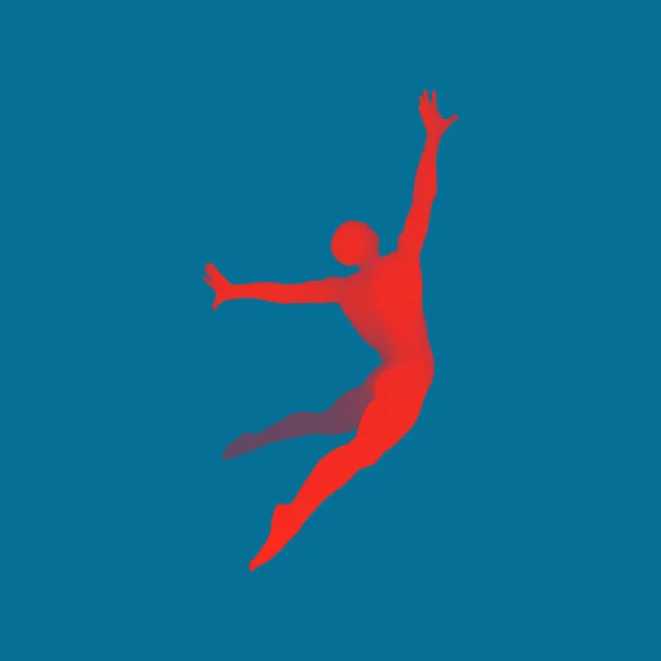 Hombre Saltando Modelo Del Hombre Cuerpo Humano Símbolo Deportivo Elemento — Archivo Imágenes Vectoriales