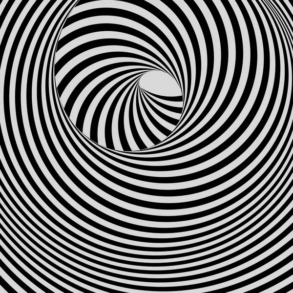 Tunel Černá Bílá Abstraktní Pruhované Pozadí Optické Umění Vektorové Ilustrace — Stockový vektor