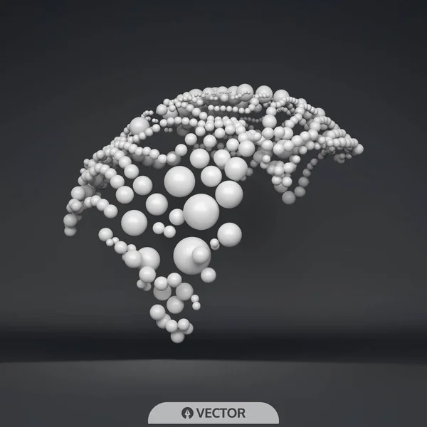 球の組成物 空の領域に多くのボール 抽象的な背景 ベクトルの図 ジェネレーティブ アート — ストックベクタ