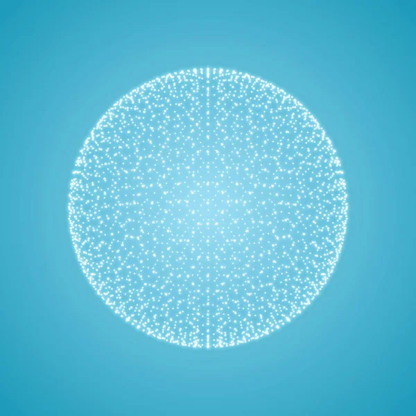 Sphère Composée Points Connexions Numériques Mondiales Abstrait Globe Grid Illustration — Image vectorielle