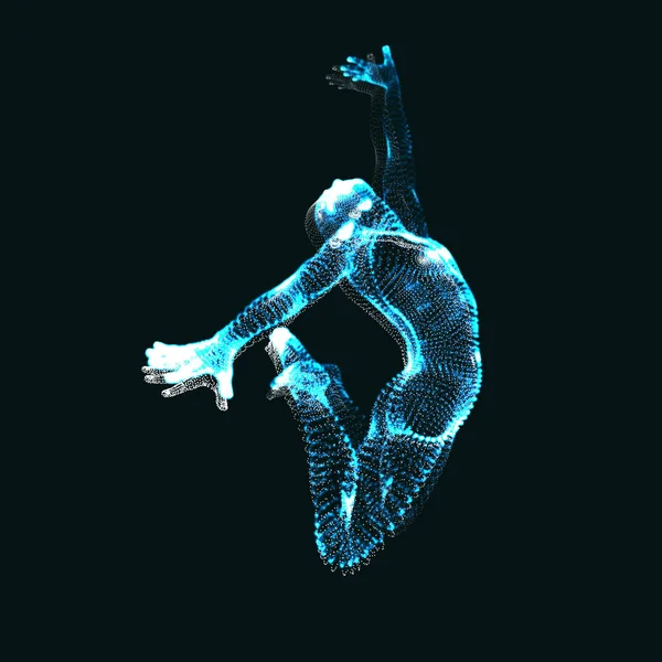 体操選手 人体モデル アイコン健康及びフィットネス コミュニティのため体操活動 ベクター グラフィックスは 粒子で構成されます — ストックベクタ