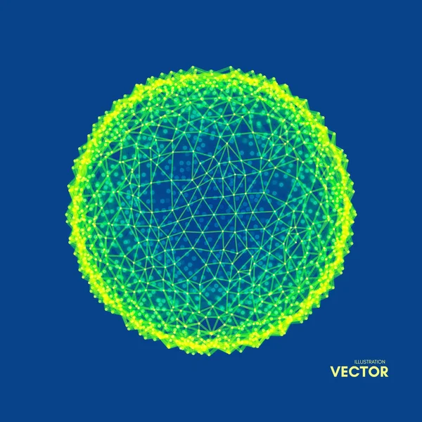 Sphère Composition Abstraite Style Technologique Futuriste Illustration Vectorielle — Image vectorielle