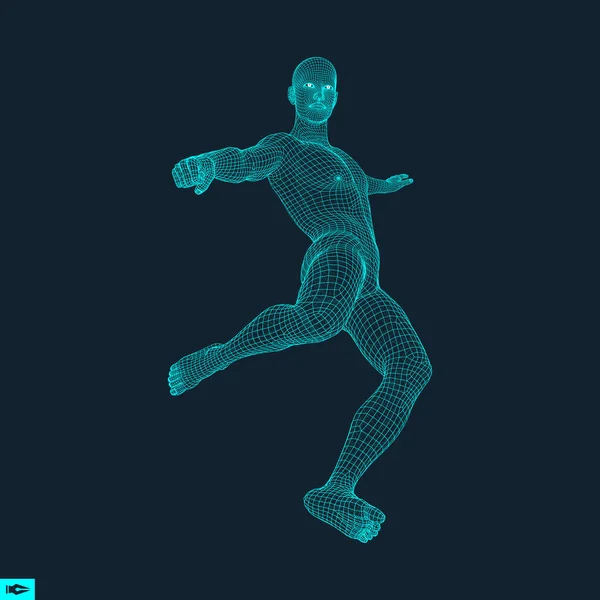Fotbollsspelare Sports Koncept Modell Man Människokroppen Sport Symbol Designelement Vektorillustration — Stock vektor