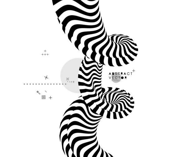 Diseño Blanco Negro Patrón Con Ilusión Óptica Fondo Geométrico Abstracto — Vector de stock