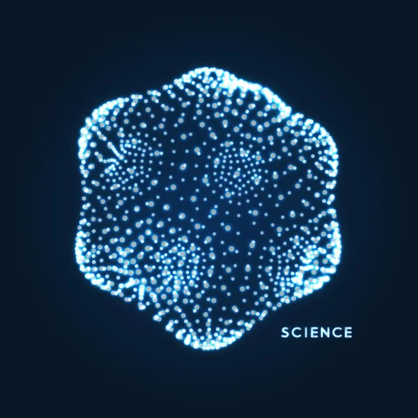 带有点的对象 分子网格 具有颗粒的技术风格 矢量插图 化学与科学的未来连接结构 — 图库矢量图片