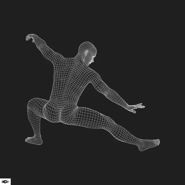 Combattant Modèle Homme Corps Humain Symbole Sportif Élément Conception Illustration — Image vectorielle