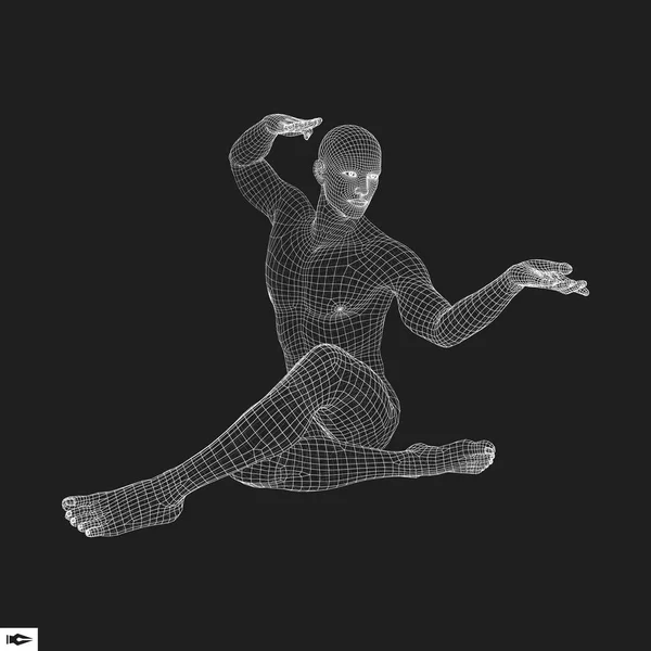 ヨガのトレーニングをしている男 モデルの男健康なライフ スタイル 訓練の概念 ベクトル図 — ストックベクタ