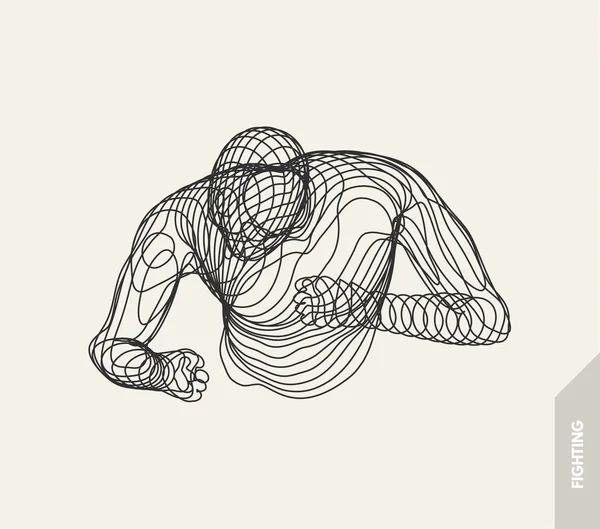 Boxeador Hombre Combatiente Modelo Del Hombre Símbolo Deportivo Ilustración Vectorial — Archivo Imágenes Vectoriales