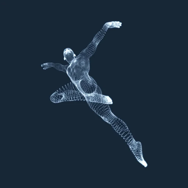体操選手 人体モデル アイコン健康及びフィットネス コミュニティのため体操活動 ベクター グラフィックスは 粒子で構成されます — ストックベクタ