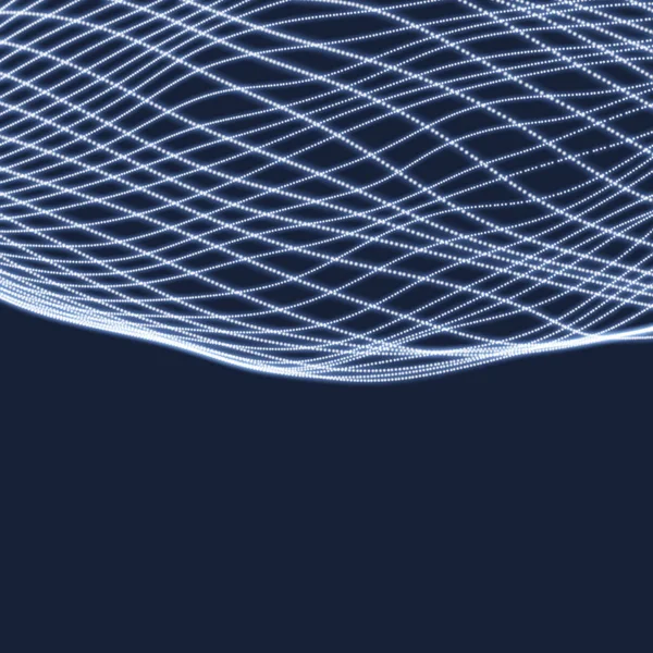 Abstrakter Wissenschaftlicher Oder Technischer Hintergrund Grafikdesign Netzwerkillustration Mit Teilchen Gitterfläche — Stockvektor