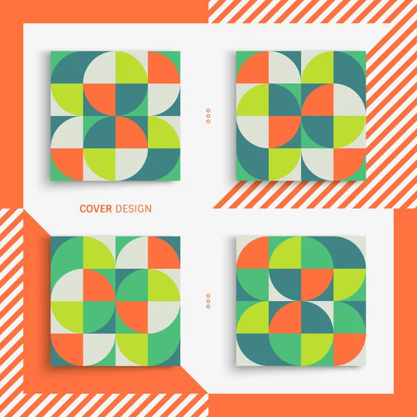 Reklam Için Kapak Tasarım Şablonu Soyut Renkli Geometrik Tasarım Desen — Stok Vektör