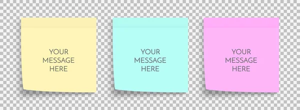 Post Opmerking Papier Blad Kleverige Sticker Vector Office Memo Sjabloon — Stockvector