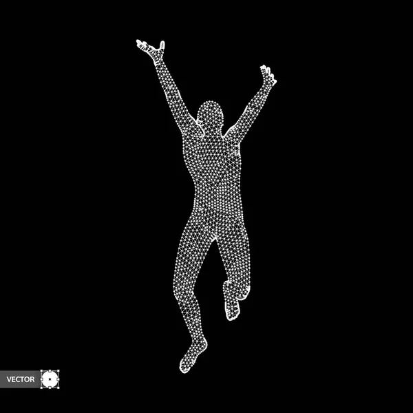 3D跑步的人 科学和技术的设计 矢量图解 — 图库矢量图片